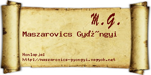 Maszarovics Gyöngyi névjegykártya